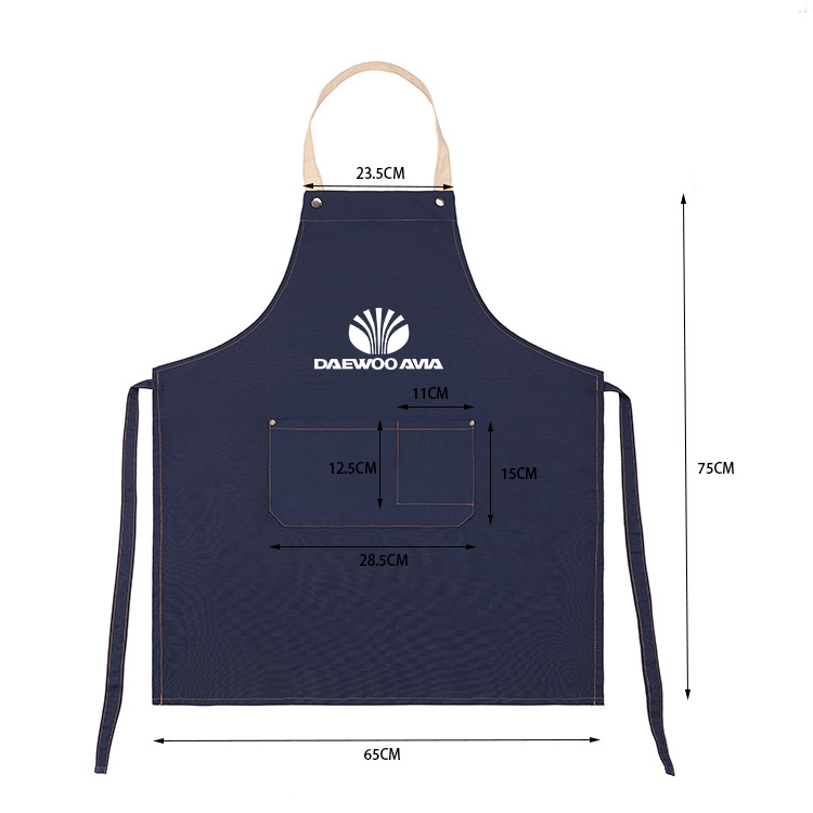 20105 100% Cotton Canvas Apron With Two Pockets (2).jpg