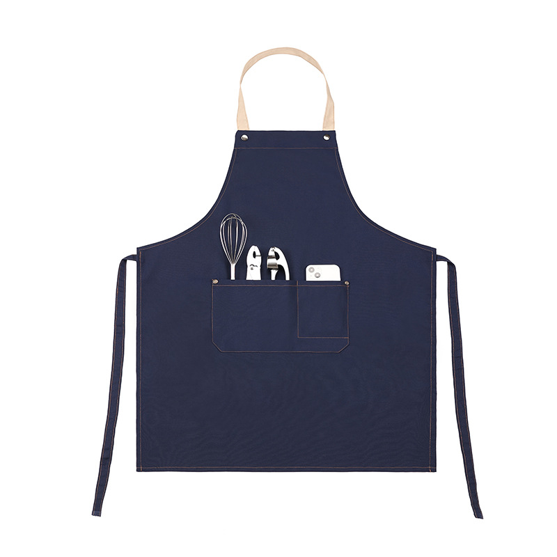 20105 100% Cotton Canvas Apron With Two Pockets (3).jpg