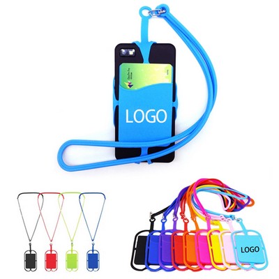 Silicone Lanyard with Phone Holder & Wallet 