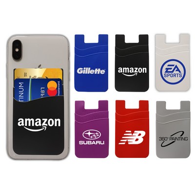 Dual Pocket Silicone Mobile Phone Wallet