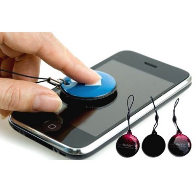 Round Shaped Mobile Phone Screen Cleaner Keychain