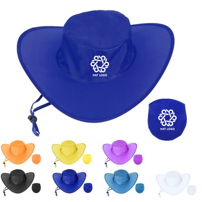 Foldable Polyester Cowboy Hat With Pouch