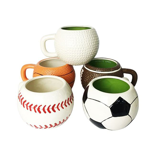 Football, Basketball, Baseball, Golf Ball Shape Ceramic Mug