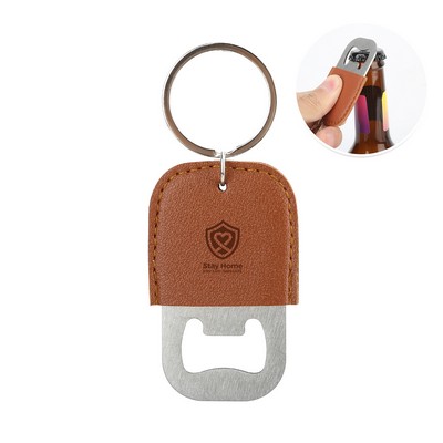 Leatherette Bottle Opener Keychain