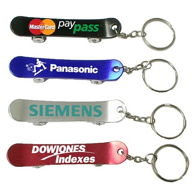 Skateboard Shape Bottle Opener Keychain