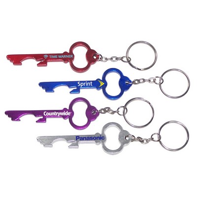 Key Shaped Aluminum Bottle Opener Keychain