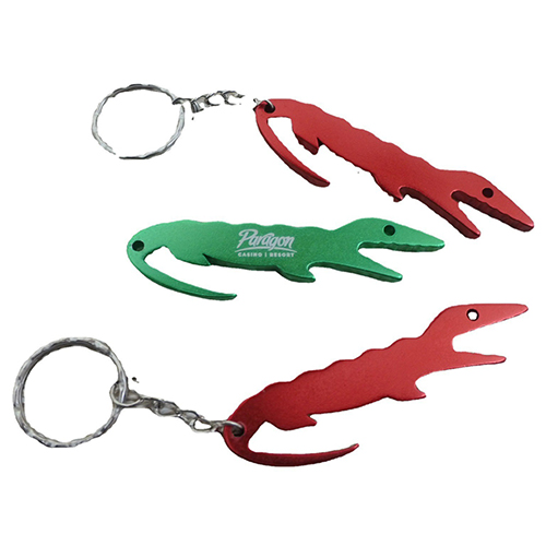 Crocodile Shaped Aluminum Bottle Opener Keychain