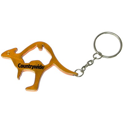 Kangaroo Shaped Aluminum Bottle Opener Keychain