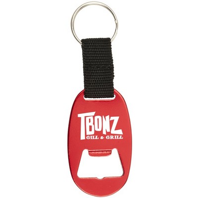 Oval Aluminum Bottle Opener Keychain