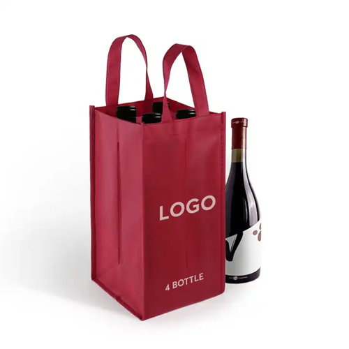 Reusable Wholesale 4-Bottle Wine Totes