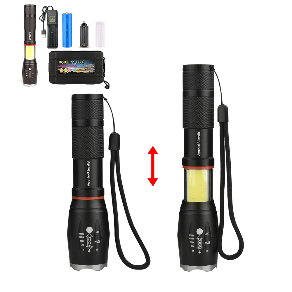 2 in 1 LED Magnetic COB Work Flashlight Set