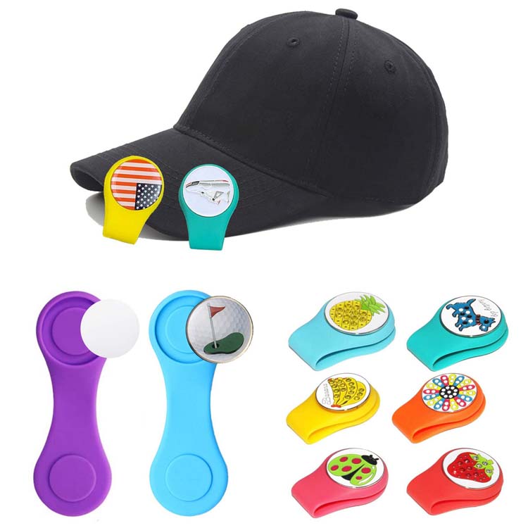Wholesale Magnetic Silicone Golf Ball Marker Hat Clips