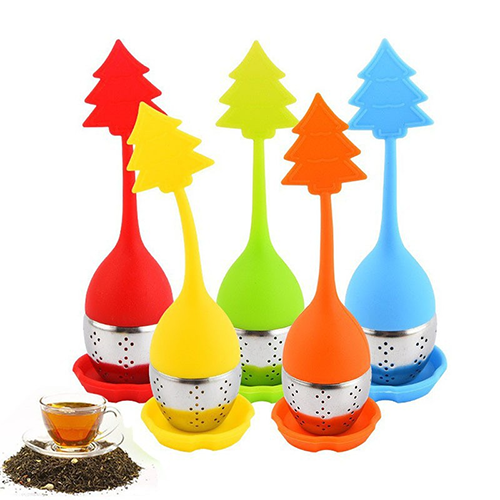 Christmas Tree Shape Silicone and stainless steel tea infuser